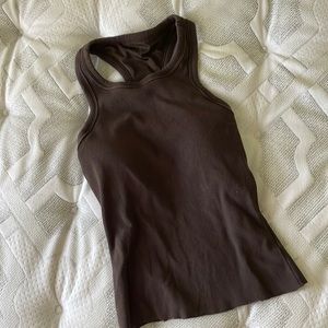 Alo Yoga Ribbed Aspire Full Length Tank Espresso